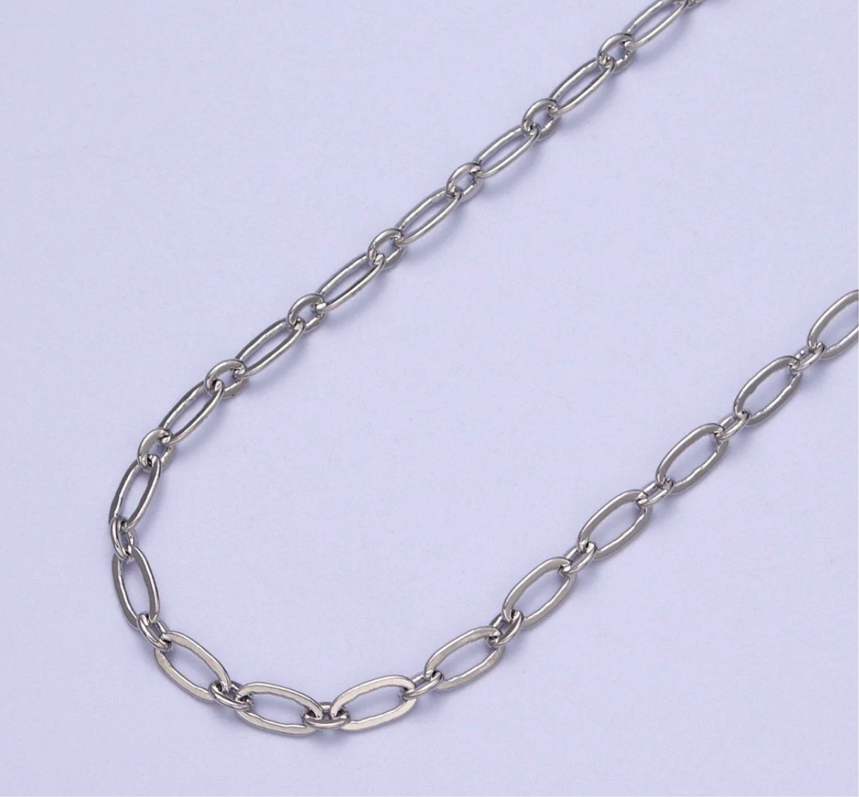 Silver Round Paperclip Chain