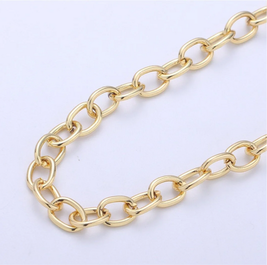 Gold Chunky Smooth Rolo Chain