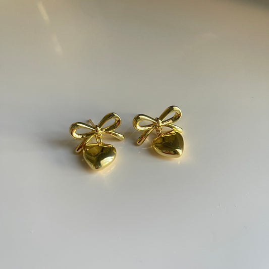 Bow Heart Earrings