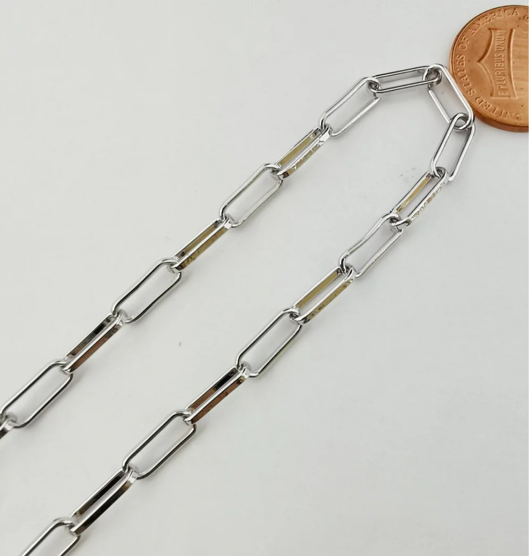 Silver Square Paperclip Chain