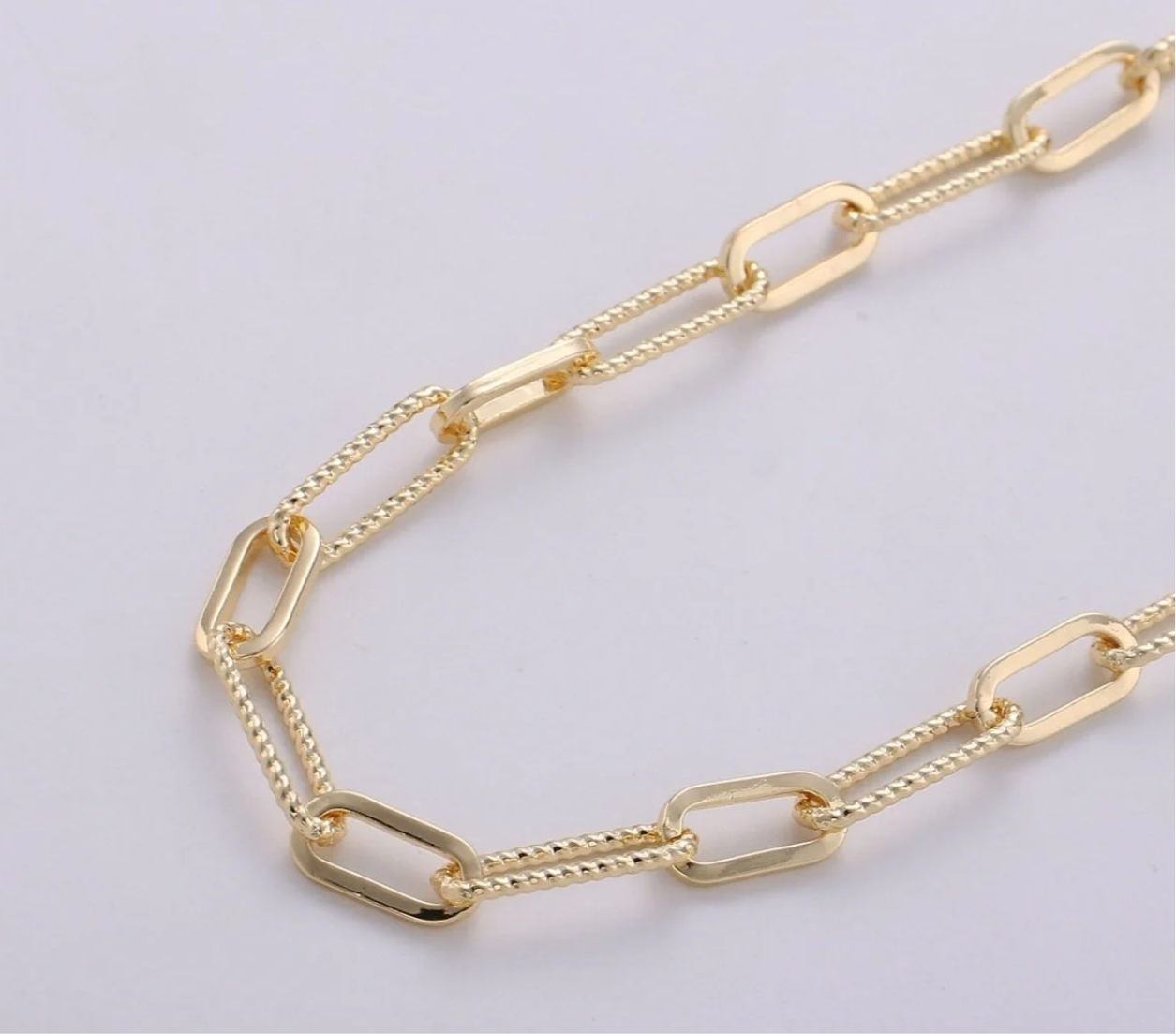 Gold Wide Paperclip Chain