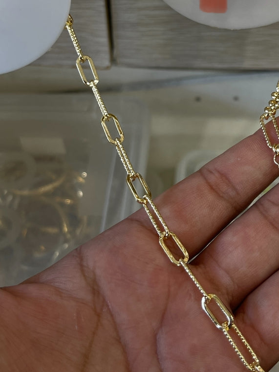 Gold Wide Paperclip Chain