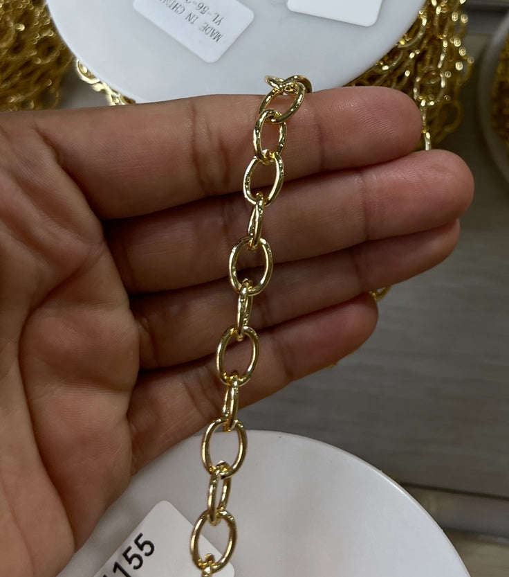 Gold Chunky Smooth Rolo Chain