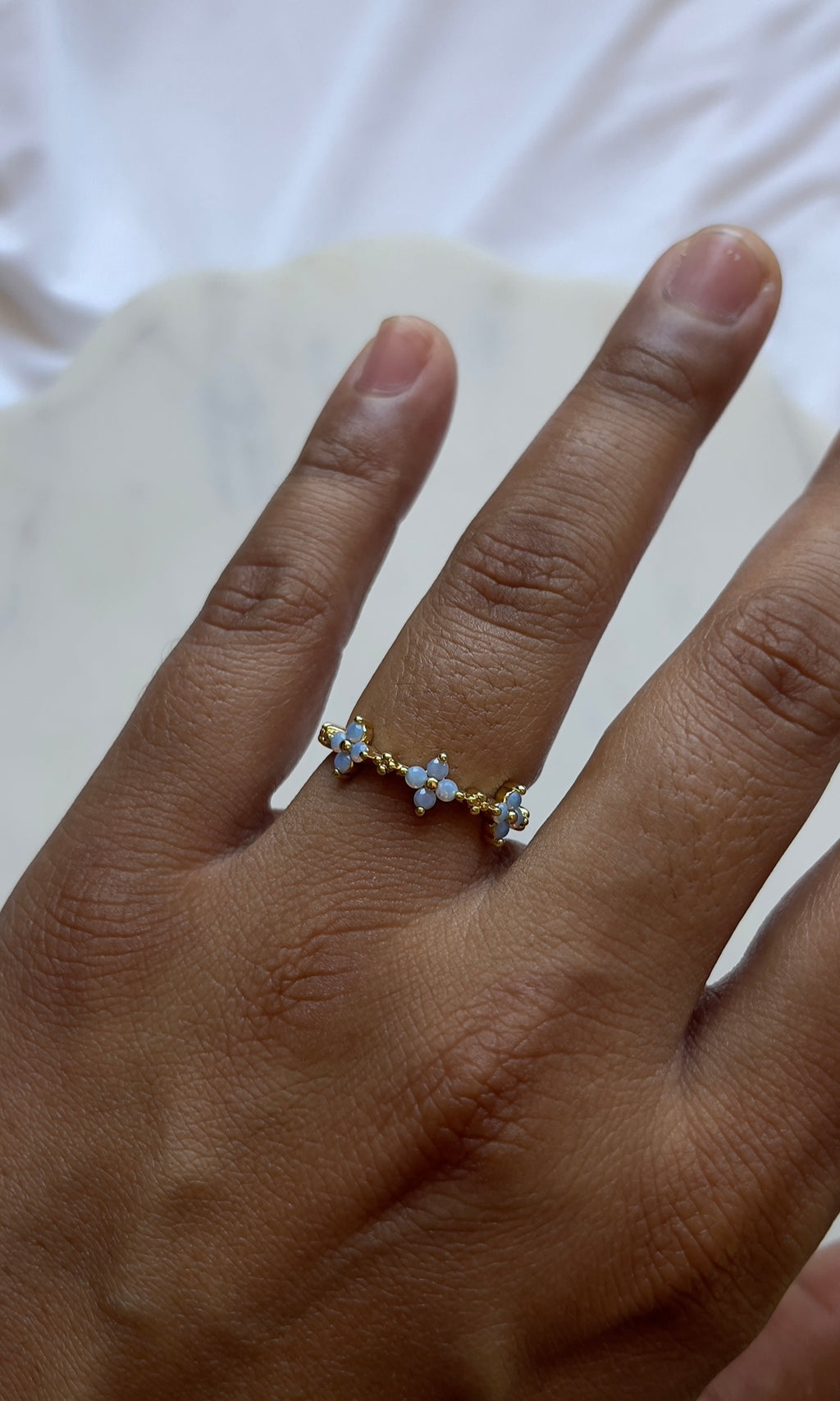 Blue Flowers Ring